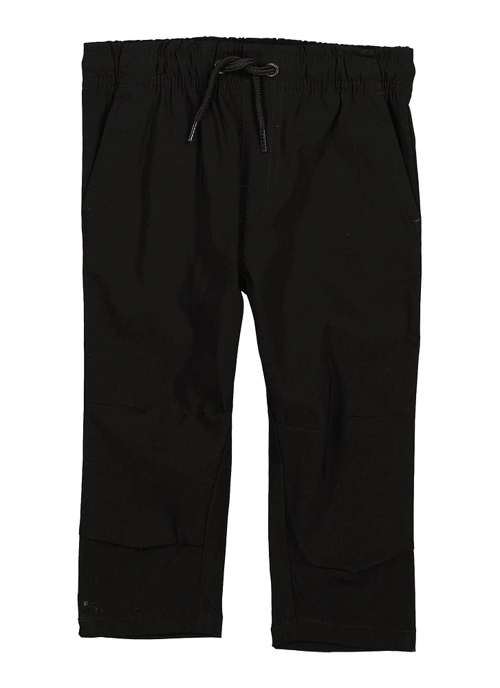Toddler Boys Drawstring Windbreaker Pants, Black, Size 2T