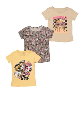 Toddler Girls Mamas Girl Graphic Tops Set of 3, Multi, Size 2T