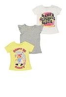 Toddler Girls Dont Be Salty Graphic Tops Set of 3, Multi, Size 2T