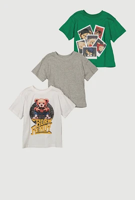 Toddler Boys Born Ready Bear Tees 3 Pack, Multi, Size 2T