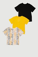 Toddler Boys GOAT Graphic Tees 3 Pack, Yellow, Size 2T