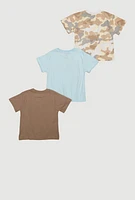 Toddler Boys Camo GOAT Graphic Tees 3 Pack, Brown,