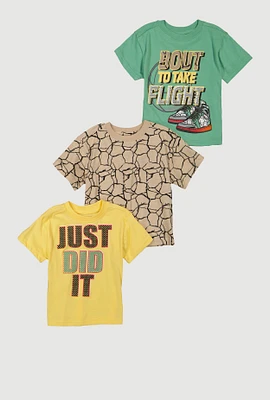 Toddler Boys Just Did It Graphic Tees 3 Pack, Multi, Size 2T