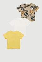 Toddler Boys Boss Graphic Tees 3 Pack, Multi, Size 3T