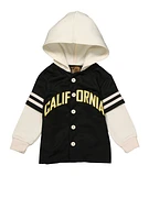 Toddler Boys City Hooded Mesh Jersey, Black, Size 3T