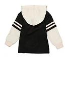 Toddler Boys City Hooded Mesh Jersey, Black, Size 3T