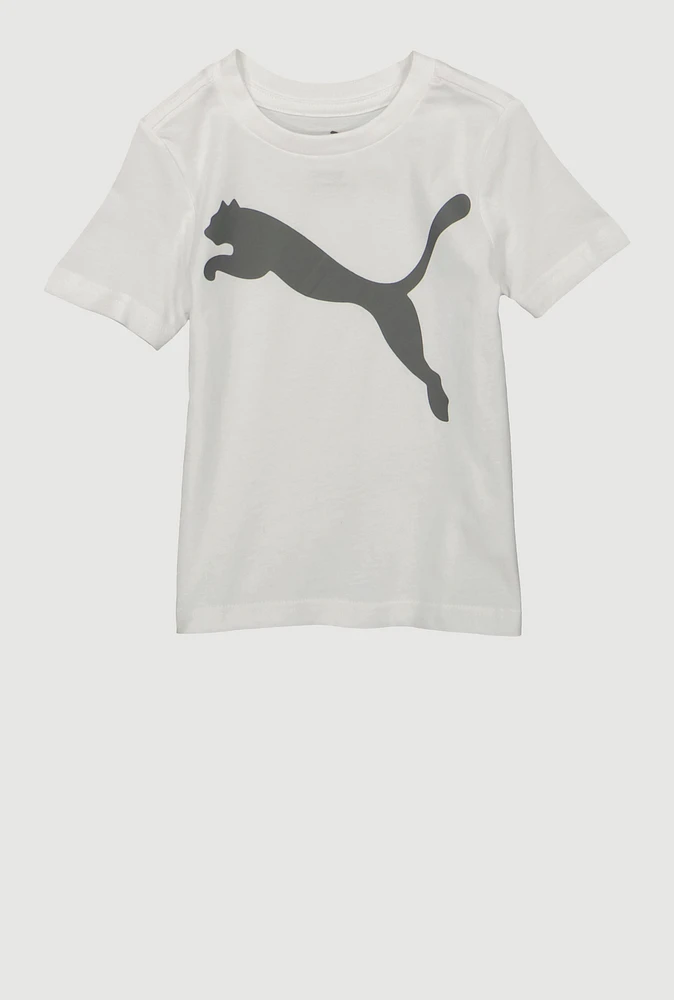 Toddler Boys Puma Graphic T Shirt, White, Size 3T