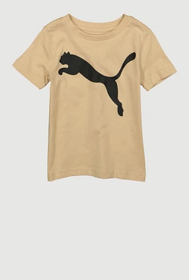 Toddler Boys Puma Graphic Tee, Beige, Size 4T