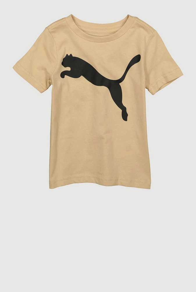 Toddler Boys Puma Graphic Tee, Beige, Size 2T