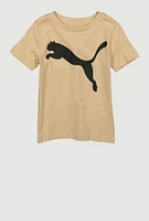 Toddler Boys Puma Graphic Tee, Beige, Size 2T