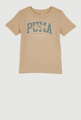 Toddler Boys Puma Original Sportswear T Shirt, Beige, Size 3T