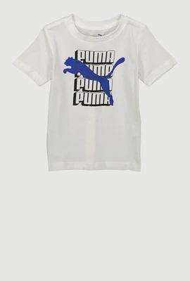 Toddler Boys Puma Graphic Top, White, Size 3T