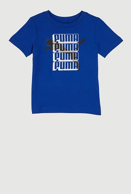 Toddler Boys Puma Crew Neck Graphic Tee, Blue,