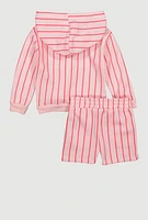 Toddler Girls Mamas Expensive Bestie Striped Hoodie and Shorts, Multi, Size 2T