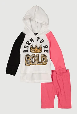 Toddler Girls Born To Be Bold Graphic Sweatshirt and Shorts, Multi, Size 2T