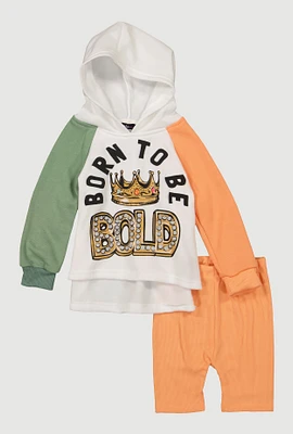 Toddler Girls Born To Be Bold Graphic Sweatshirt and Shorts, Multi, Size 2T