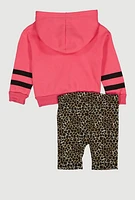 Toddler Girls This Aint Texas Graphic Hoodie and Shorts, Pink, Size 3T