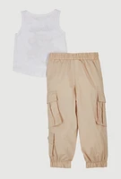 Toddler Girls Always Extra Graphic Tank Top and Joggers, Multi,