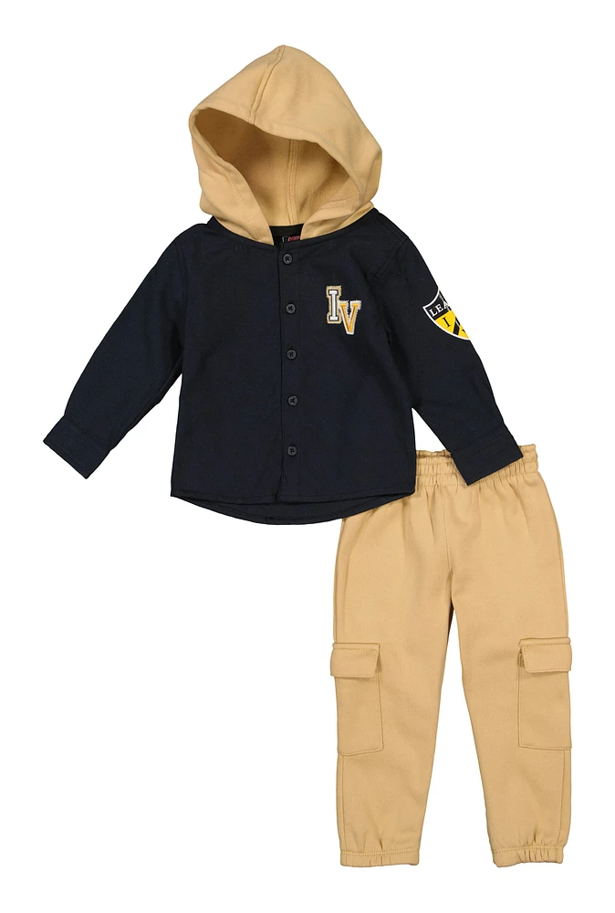 Toddler Boys Style Icon Hooded Shirt and Sweatpants, Blue, Size 4T