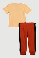 Toddler Boys King Graphic Tee and Joggers, Orange,