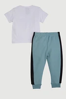 Toddler Boys Goat Graphic Tee and Joggers, Multi,