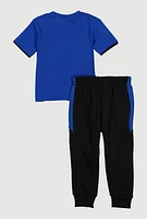 Toddler Boys Strong Graphic Tee and Joggers, Blue, Size 2T