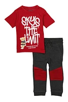 Toddler Boys Skys The Limit Tee and Joggers, Red, Size 2T