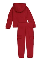 Toddler Girls Love Cargo Sweatshirt and Joggers, Burgundy, Size 4T