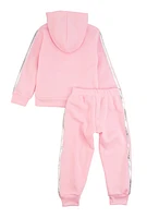 Toddler Girls Floral Love Graphic Sweatshirt and Joggers, Pink, Size 3T