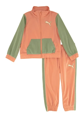 Toddler Girls Puma Color Block Track Jacket and Joggers, Pink, Size 4T