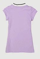 Toddler Girls Love Sequin Embroidered Graphic T Shirt Dress, Purple, Size 3T