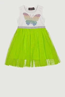 Toddler Girls Rainbow Butterfly Studded Tutu Dress, Multi, Size 3T