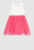 Toddler Girls Rainbow Studded Tutu Dress, Pink, Size 2T