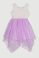 Toddler Girls Crochet Rainbow Heart Tutu Dress, Multi, Size 3T