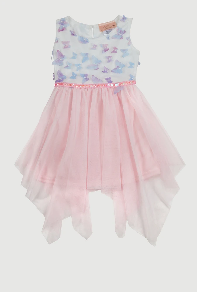 Toddler Girls 3D Butterfly Sequin Trim Tutu Dress, Multi, Size 2T