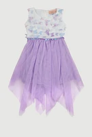 Toddler Girls 3D Butterfly Sequin Tutu Dress, Purple, Size 2T
