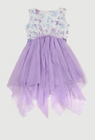 Toddler Girls 3D Butterfly Sequin Tutu Dress, Purple, Size 2T