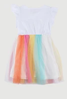 Toddler Girls Heart Sequin Rainbow Tutu Dress, Multi, Size 3T