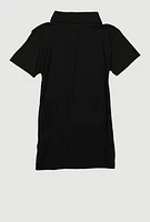 Toddler Girls Dreamer Graphic Polo Dress, Black, Size 4T