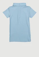 Toddler Girls Dreamer Graphic Polo Dress, Blue, Size 2T