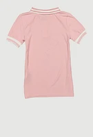Toddler Girls Love 8 Graphic Polo Dress, Pink,