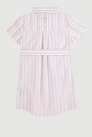 Toddler Girls Striped Shirt Dress, Pink, Size 2T