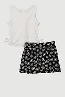 Toddler Girls Tennis Graphic Tank Top and Skort Set, Multi, Size 2T