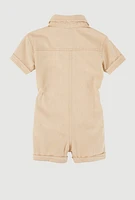 Toddler Girls Mineral Wash Utility Romper, 2T