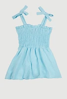 Toddler Girls Airy Smocked Skater Dress,