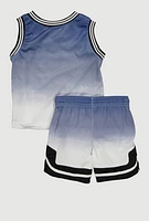 Toddler Boys Ombre GOAT Graphic Tank Top and Shorts with Hat, Multi,