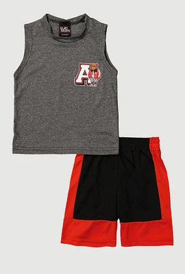 Toddler Boys Graphic Tank Top and Contrast Trim Shorts, Multi, Size 2T