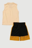 Toddler Boys Graphic Tank Top and Contrast Trim Shorts, Multi, Size 4T