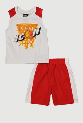 Toddler Boys Icon Basketball Graphic Tee and Shorts, Multi,