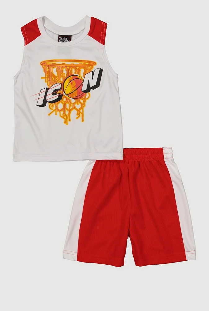 Toddler Boys Icon Basketball Graphic Tee and Shorts, Multi, Size 4T
